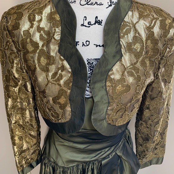 Vintage Jessica McClintock Dress With Jacket Size 8 - Picture 7 of 15